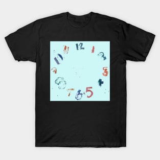 Clock with Numbers, watercolor T-Shirt